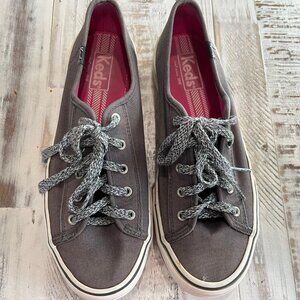 Keds Flats Women's Size 7 / 37.5 Shoes WF51946 Gray Canvas Lace Up